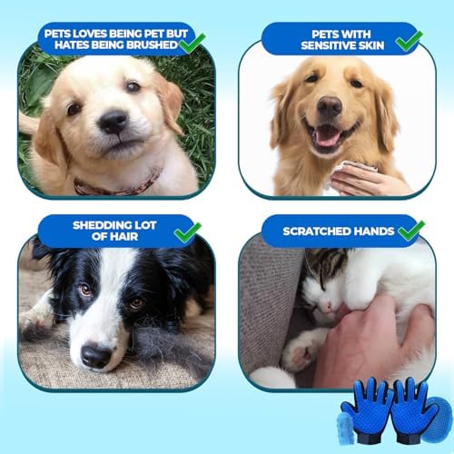 Pet Grooming Set with Dog Washing Gloves for Bathing, Dog Bath Brush and Silicone Dog Toothbrush, Pet Grooming Gloves for Dogs, Cats and Horses with 185 Silicone Tips - Image 7