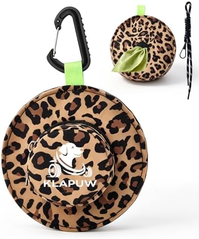 Hat Shaped Dog Poop Bag Holder, Waterproof Clip On Waste Bag Dispenser, Portable Leash Attachment Dog Walking Gear for Small Large Dogs, Leopard Print by Unknown