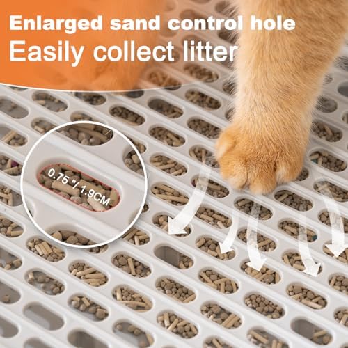 Uross Cat Litter Box Step, Extra Large Litter Box Ramp/Stairs with Detachable Splash-Proof Side Baffles, Anti-Tracking Litter Catcher, Easy to Clean, Non-Slip Step for Small & Elderly Cats (Grey) - Image 5