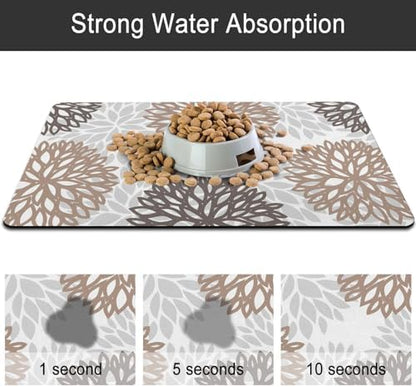 Dog Food Mat for Floors, Absorbent Pet Cat Food Bowl Mat, 16x24 in - Image 6