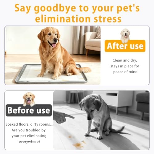 Dog Pee Pad Holder, Silicone Tray, 4-Corner Fixing, 32x21 inch - Image 2