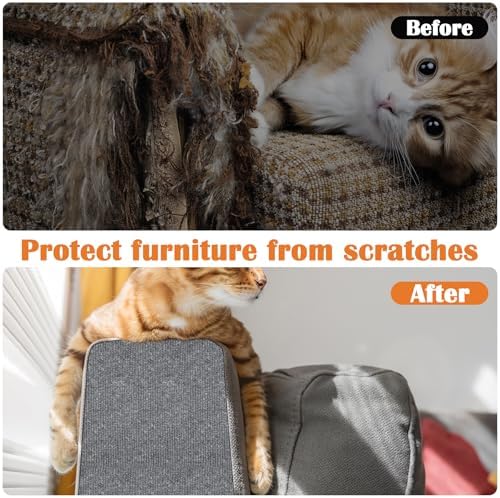 Cat Scratch Furniture Protector-100 x 15.8" Trimmable Self-Adhesive Cats Claws Scratch Pads, Cat Climbing Couch Protector for Protecting Furniture Couch Chair Sofa Cats Pet Gift (Light Gray) - Image 4