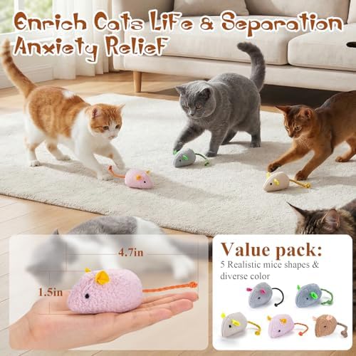NAHSHON 15PCS Cat Mouse Toys Prefilled Catnip - Image 6