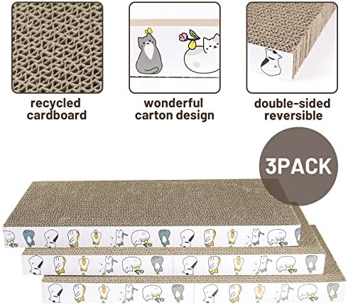 PatiencET Cat Scratcher Cardboard 3 PCS with Catnips - Image 3