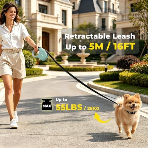 Retractable Dog Leash 16ft for Small & Medium Dogs Up to 55 lbs - Image 2
