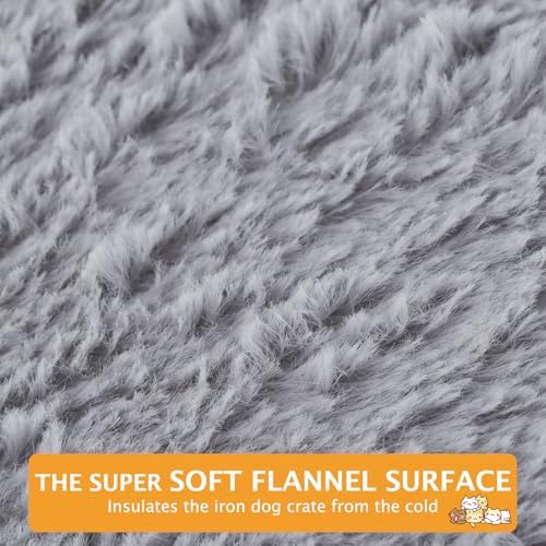 Reversible Dog Bed Mat with Plush and Corn Velvet,Soft Warm Pet Cushion, Dual Purpose Washable Sleeping Mattress Bed for Small Medium Large Dog and Cat XB004 (30"x20", Solid Grey) - Image 2