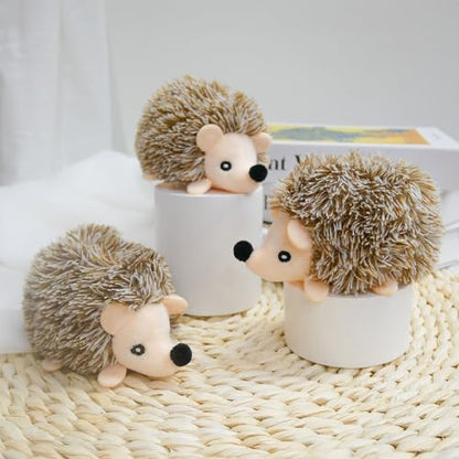 Dog Hide and Seek Toys Puppy Chew Squeaky Toys Plush Mushroom&Bamboo&Shell Hideout Stuffing with Squeakers Animals (3Pcs Squeaky Hedgehog Brown) - Image 5