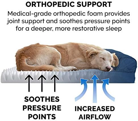 Furhaven Orthopedic Dog Bed for Medium/Small Dogs w/ Removable Bolsters & Washable Cover, For Dogs Up to 35 lbs - Quilted Sofa - Navy (Blue), Medium - Image 5