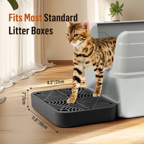 Cat Litter Box Step Non-Slip Cat Step with Filter Function, Black - Image 2