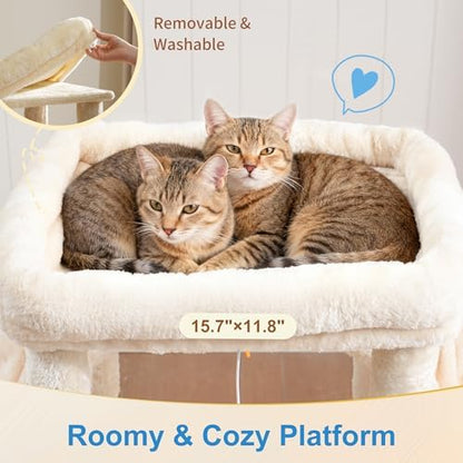 Hey-brother Cat Tree Tower with Large Platform, Spacious Condo, MPJ060M - Image 3