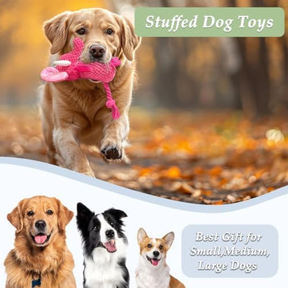 Cute Plush Elephant Dog Toy with Squeaky Sound & Crinkle Paper - Perfect for Small, Medium & Large Dogs (Pink) - Image 6