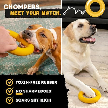 Indestructible Dog Chew Toy - Lifetime Replacement - Durable Toy for Aggressive Chewers - Safe Non-Toxic Natural Rubber - Chew, Tug & Fetch - Tough, Heavy Duty - Med/Large Breed, 6.5”x1.25” - Image 4