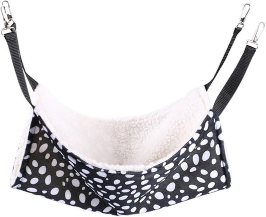 TOYANDONA Double-Sided Breathable Cat Den Hanging Hammock Small 27x27cm Black and White Polka Dot Cotton Cat Sleeping Bed for Indoor Pet