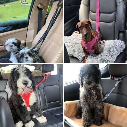 BWOGUE Dog Seat Belt for Car, Headrest Restraint Bungee Lead, Dark Blue - Image 7