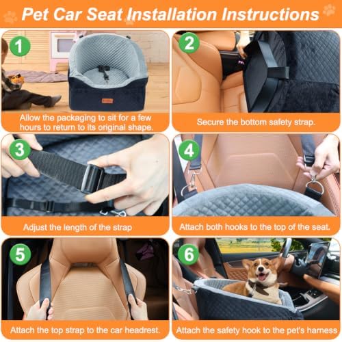 Vivifying Dog Car Seat for Small Dogs, Pet Booster Bed up to 25 lb - Image 4