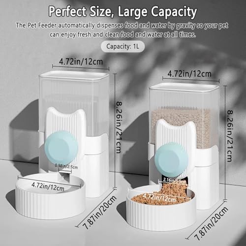 kathson Rabbit Feeder for Cage,Bunny Water Bottle,Pet Food Dispenser,Blue - Image 2