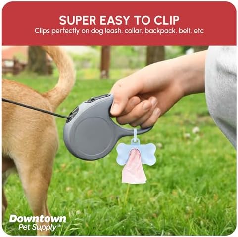 Downtown Pet Supply Scented Poop Bags for Dogs with Dispenser, 180 Count - Leak-Proof Dog Waste Bags and Bone-Shaped Dog Poop Bags Holder for Leash - Lavender Scented, 12.5" x 8.5" - Image 4