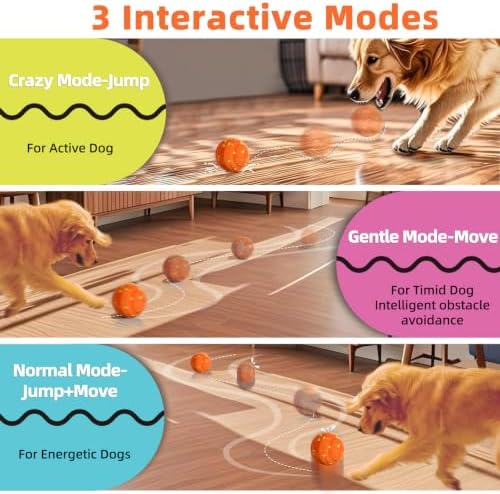 Interactive Dog Ball Toy, Auto Moving, 3 Modes, Waterproof USB Rechargeable - Image 6