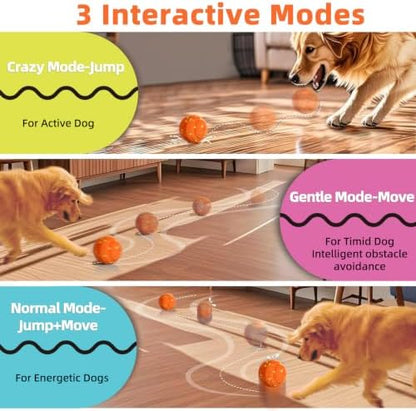 Interactive Dog Ball Toy, Auto Moving, 3 Modes, Waterproof USB Rechargeable - Image 6