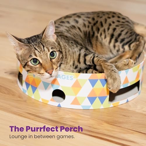 Catstages Bowl Track Scratcher 3-in-1 Ball Track, Scratcher, Lounger, 13.8" - Image 6