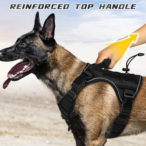 WINGOIN Black Tactical Dog Harness for Medium Size Dogs,No Pull Dog Harness - Image 3