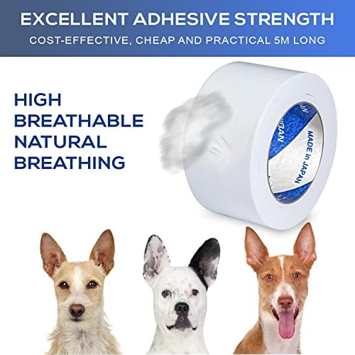 Ear Tape for Dogs 2 Pack with Dog Ear Cleaner Cotton Swabs, Self Adhesive Cotton Tape for Dog Ear Protection and Support, Ear Care Set for Dogs (Tape Width_1 inch(25mm)) - Image 4