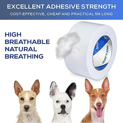 Ear Tape for Dogs 2 Pack with Dog Ear Cleaner Cotton Swabs, Self Adhesive Cotton Tape for Dog Ear Protection and Support, Ear Care Set for Dogs (Tape Width_1 inch(25mm)) - Image 4