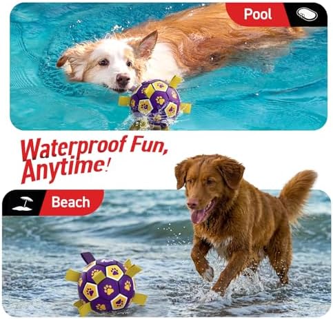 QDAN Dog Balls Toys, Soccer Ball with Straps, Herding Ball Toy, Puppy Toy - Image 2