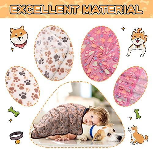 Rezutan Blanket for Large Dogs & Cats Soft Reversible Cute Paw 40"x31" - Image 3