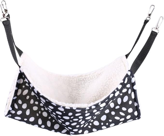 Double-Sided Hanging Cat Hammock Small 27x27cm Breathable Pet Sleeping Bed with Polka Dot Pattern for Indoor Cats