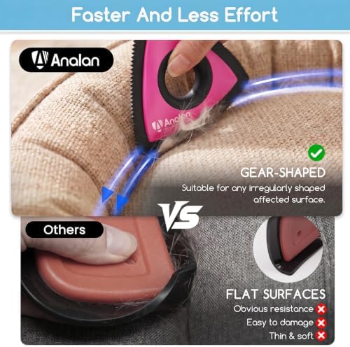 Analan Mini Pet Hair Remover for Car Detailing Dog Hair Tool Brush(Pink) - Image 5