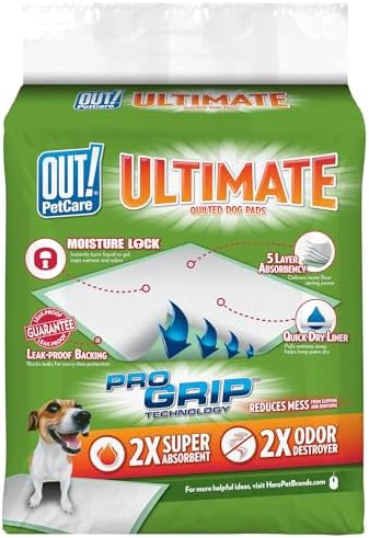 OUT! PetCare Large Dog Pee Pads, Leak Proof Training Pads, 21x21, 50 Count - Image 2