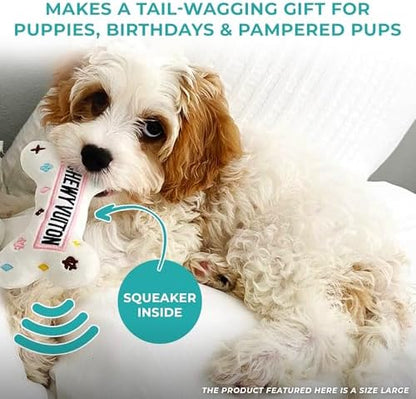 Haute Diggity Dog Chewy Vuiton Bone Plush Dog Toy, Designer Parody Toy - Image 6