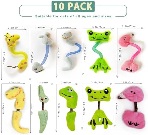 10 Pack Interactive Cat Toys Set, Silvervine Sticks for Cats & Catnip Chew Toys, Cat Rope Toys for Teeth Cleaning, Indoor Cat Toys for Adult Cats and Kittens - Image 4