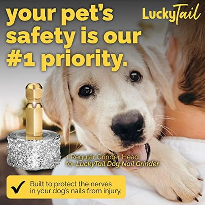 LUCKY TAIL - Dog Nail Grinder - Regular - Replacement Head - for Small, Medium & Large Dogs - Premium Quality - Diamond Tip Drill Bit - Professional Dog Nail Trimmers - Grooming Tool kit - 1 Pack - Image 3