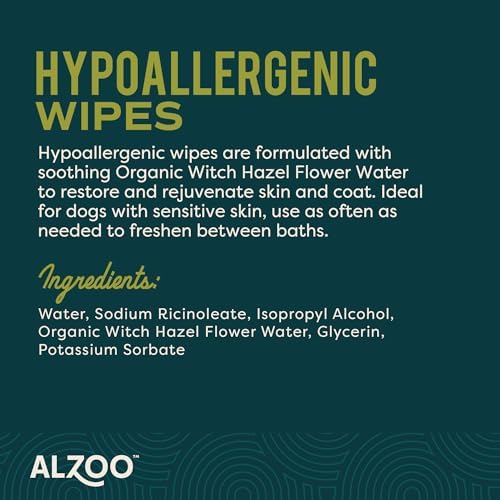 ALZOO Hypoallergenic Dog Grooming Wipes with Witch Hazel, 100% Plant-Based Formula, Gentle Daily Pet Wipes for Dogs, 100 Count - Image 6
