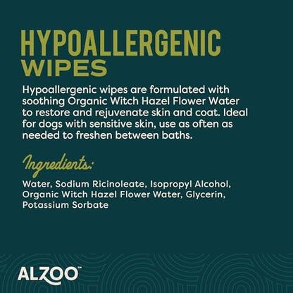 ALZOO Hypoallergenic Dog Grooming Wipes with Witch Hazel, 100% Plant-Based Formula, Gentle Daily Pet Wipes for Dogs, 100 Count - Image 6