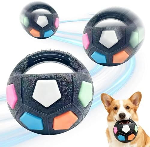 The Mellow Dog Calming Ball with Handle, Mellow Dog Calming Ball,Squeaky Floating Rubber Balls,Interactive Balls for Dogs Playing,Water Play,Training & Outdoor Games (Black) by Unknown