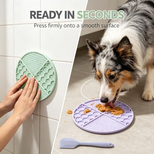 2Pcs Silicone Dog Cat Lick Mat, 61 Suction Cups Honeycomb BPA-Free - Image 7