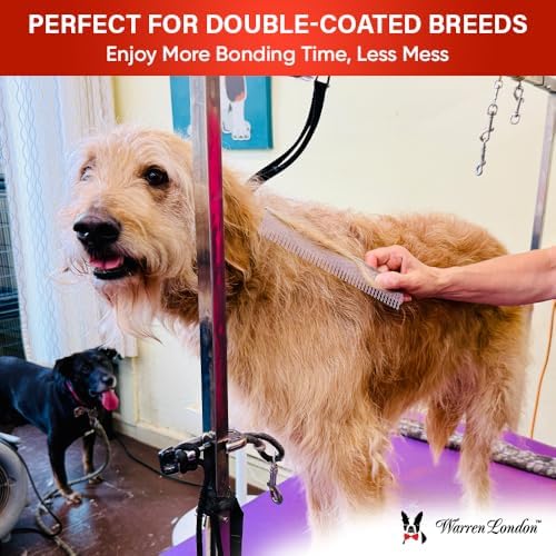 Warren London Carding Pro XL Copper Dog Grooming Comb for Undercoat, 9 Inch - Image 5