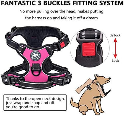 PoyPet No Pull Dog Harness Large with Front Clip & Neck Release Buckle - Image 2
