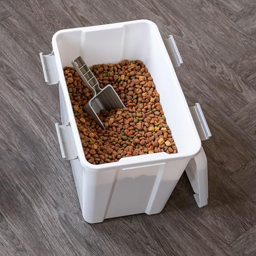 IRIS USA Dog Food Storage Container, Up to 30 lbs, White, Made in USA - Image 3