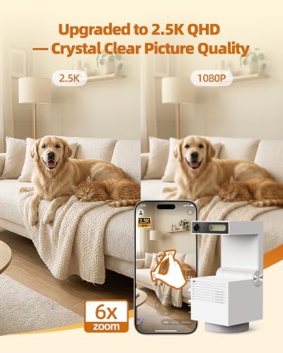 Genie S 2.5K Pet/Dog Camera with Speaker/Phone App, Built-in 32GB Storage, No Subscription Local Storage, 2-Way Audio, Privacy Mode, AI Tracking, Pan&Tilt, Alexa & Google Assistant Compatible - Image 4