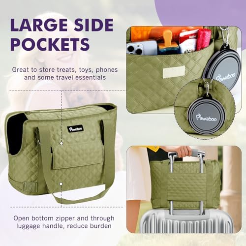 Pawaboo Dog Purse Carrier for Small Dogs with Pocket,Up to 11Lbs - Image 4