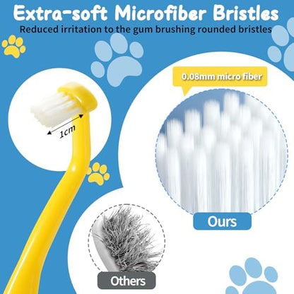 E.M&S.T by Emmeliestella Small Dog & Cat Toothbrush Horizontal Head, Cat Dental Care, Dog Tooth Brush, Oral Hygiene, Easy Handle, Deep Clean, Soft Bristles, Multi-Angle, Pointed Toothbrush, 3PCS - Image 3