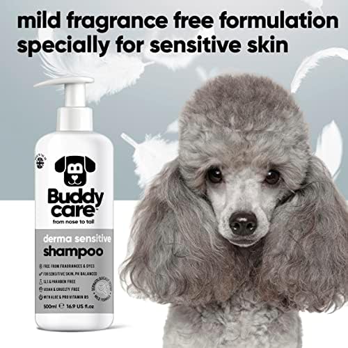 Derma Sensitive Dog Shampoo by Buddycare | Dry Skin & Itchy Skin Relief for Smelly Dogs | Deep Cleansing for Dogs Puppy Sensitive Skin | Dog Shampoo & Conditioner | with Aloe & Vitamin B5 (16.90oz) - Image 3