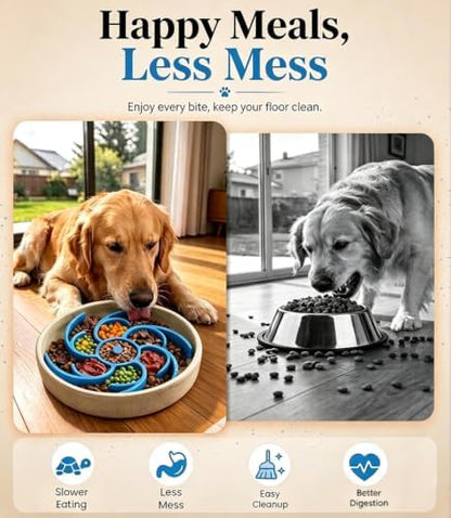 Slow Feeder Dog Bowls Insert Cuttable to fit 4.4"-7.5" Bowls Blue - Image 5