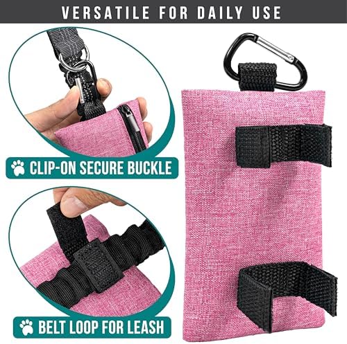 PetAmi Dog Poop Bag Holder for Leash, Pet Waste Bag Dispenser, Pink - Image 3
