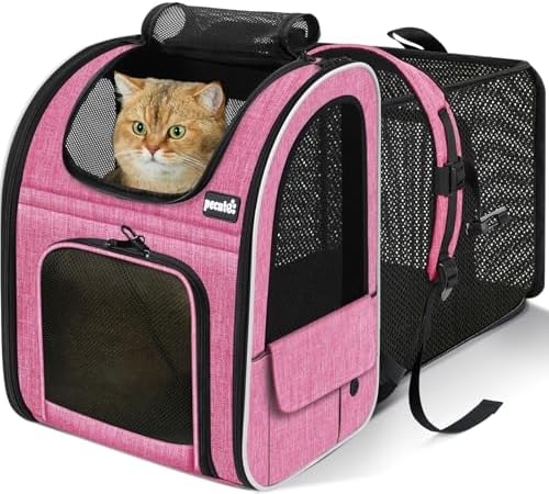 pecute Cat Backpack Extendable, Cat Carrier Backpack with Breathable Window by pecute