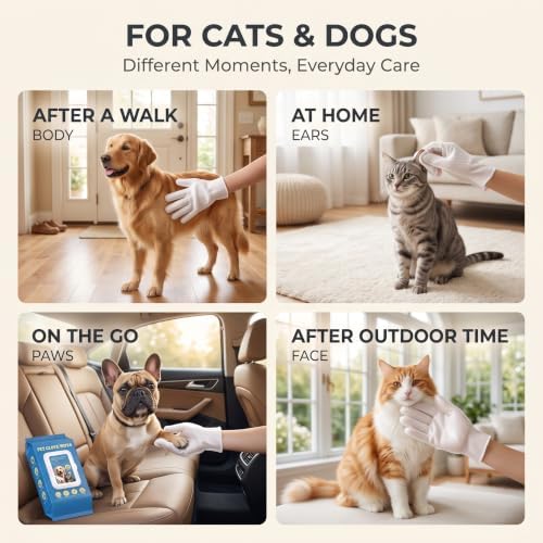 20PCS Pet Glove Wipes for Dogs, Cats & Small Animals— Fragrance-Free - Image 6